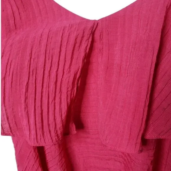 CLUB MONACO Tiered Maxi Dress spaghetti straps neck slip pink rose layered dress - Picture 8 of 9